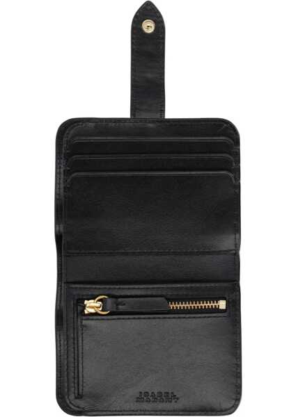 Portofele Isabel Marant Maro Wallet With Logo BLACK Femei (BM 19700327) 3