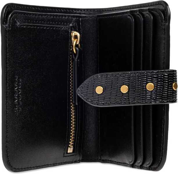 Portofele Isabel Marant Maro Wallet With Logo BLACK Femei (BM 19700327) 4
