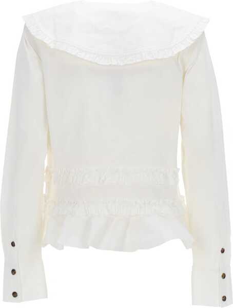 Bluze Ganni Ruffle Shirt WHITE Femei (BM 19700393) 2
