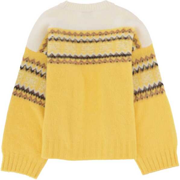 Pulovere casual Ganni Knit Inlay YELLOW Femei (BM 19700456) 2