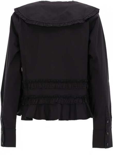 Bluze Ganni Ruffle Shirt BLACK Femei (BM 19700483) 2