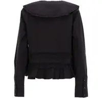 Topuri Ganni Dama - Bluze Ganni Ruffle Shirt BLACK Femei (BM 19700483) - B-mall.ro