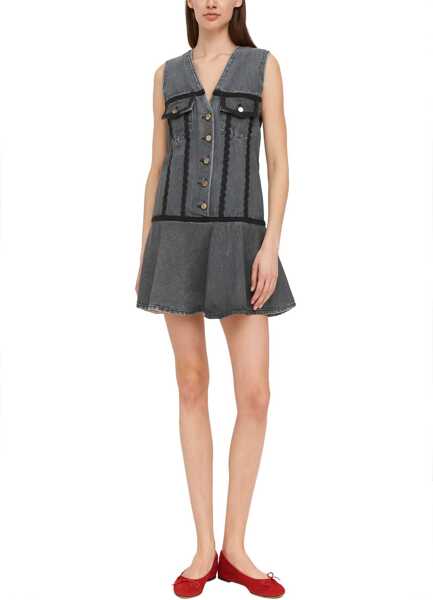 Rochii casual Ganni Cotton Mini Dress CHARCOAL Femei (BM 19700504) 2