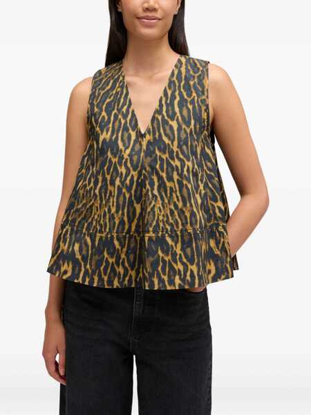 Bluze Ganni Top Leopard ANIMALIER Femei (BM 19700537) 3