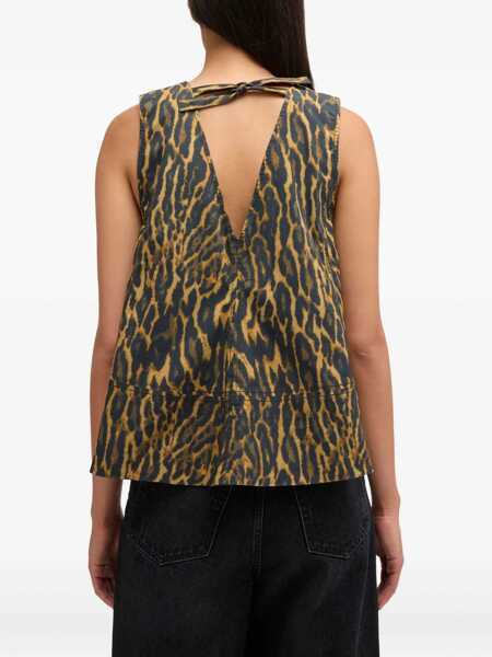 Bluze Ganni Top Leopard ANIMALIER Femei (BM 19700537) 4
