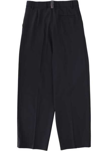Pantaloni casual Fabiana Filippi Wool Pants BLUE Femei (BM 19700624) 2