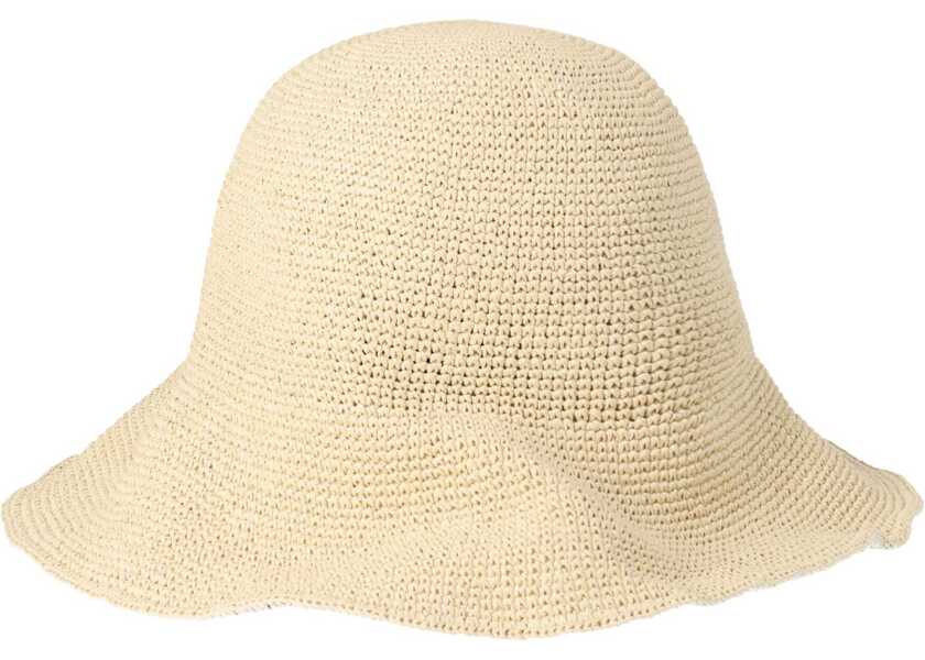 Palarii RUSLAN BAGINSKIY Straw Hat With Embroidered Loco BEIGE Femei (BM 19700633) 3