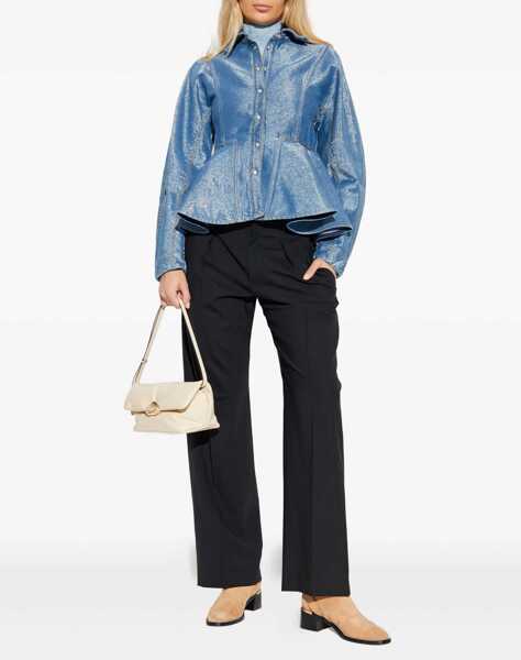 Bluze Ganni Peplum Shirt BLUE Femei (BM 19700639) 2