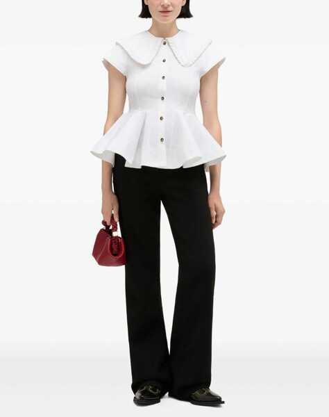Bluze Ganni Ruffle Shirt WHITE Femei (BM 19700654) 2