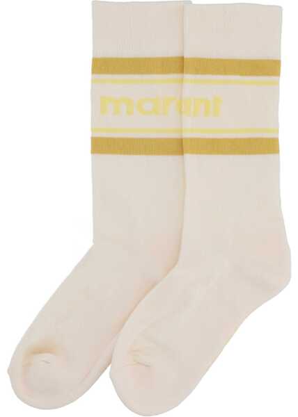 Sosete Isabel Marant Dona Socks With Logo YELLOW Femei (BM 19700678) 2