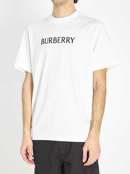 Tricouri Burberry T-Shirt In Cotton With Logo WHITE Barbati (BM 19701065) 2