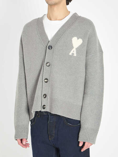 Cardigane AMI Paris Ami De Coeur Cardigan GREY Barbati (BM 19701077) 2