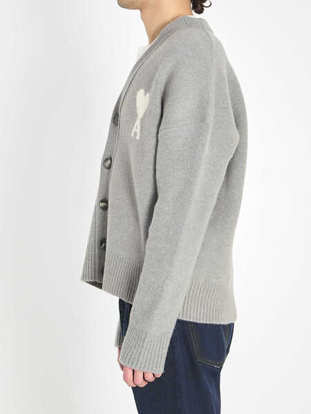 Cardigane AMI Paris Ami De Coeur Cardigan GREY Barbati (BM 19701077) 3