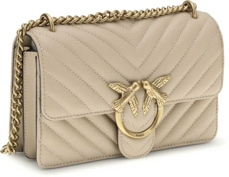 Genti de umar Pinko Mini Love Shoulder Bag BEIGE-GRIGIO FUMO-ANTIQUE GOLD Femei (BM 19701164) 2
