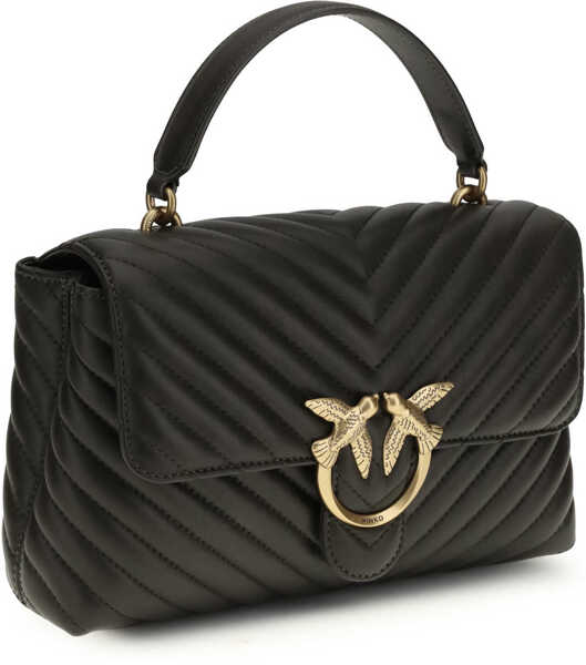 Genti de mana Pinko Love Lady Handbag VERDE FANGO-ANTIQUE GOLD Femei (BM 19701305) 2