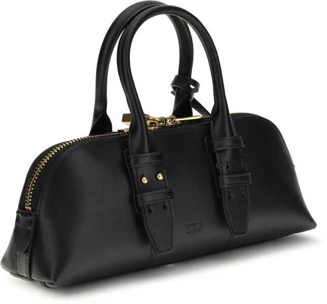 Genti de mana Pinko Escape Baguette Handbag NERO-ANTIQUE GOLD Femei (BM 19701314) 3