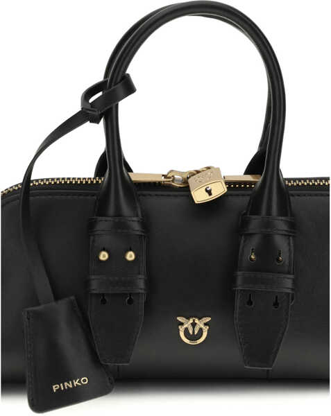 Genti de mana Pinko Escape Baguette Handbag NERO-ANTIQUE GOLD Femei (BM 19701314) 4