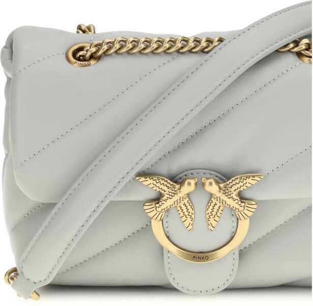 Genti de umar Pinko Love Mini Puff Shoulder Bag GRIGIO PERLA-ANTIQUE GOLD Femei (BM 19701317) 4