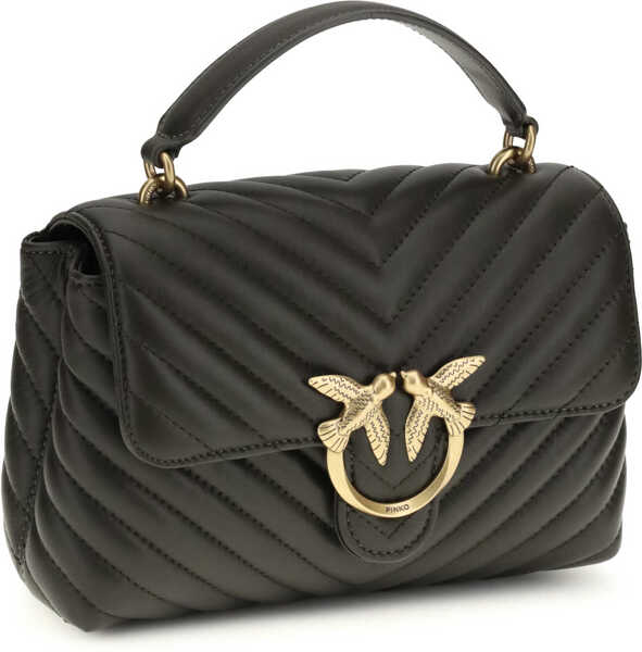 Genti de mana Pinko Love Lady Mini Handbag VERDE FANGO-ANTIQUE GOLD Femei (BM 19701329) 2