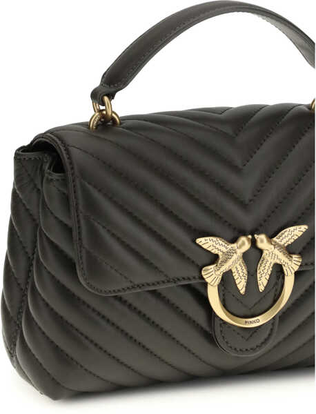 Genti de mana Pinko Love Lady Mini Handbag VERDE FANGO-ANTIQUE GOLD Femei (BM 19701329) 4