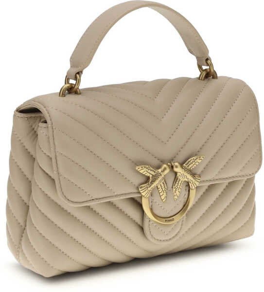 Genti de mana Pinko Love Lady Mini Handbag BEIGE-GRIGIO FUMO-ANTIQUE GOLD Femei (BM 19701332) 2