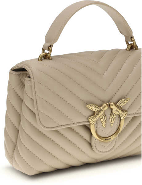 Genti de mana Pinko Love Lady Mini Handbag BEIGE-GRIGIO FUMO-ANTIQUE GOLD Femei (BM 19701332) 4