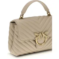 Portofele Dama - Genti de mana Pinko Love Lady Mini Handbag BEIGE-GRIGIO FUMO-ANTIQUE GOLD Femei (BM 19701332) - B-mall.ro