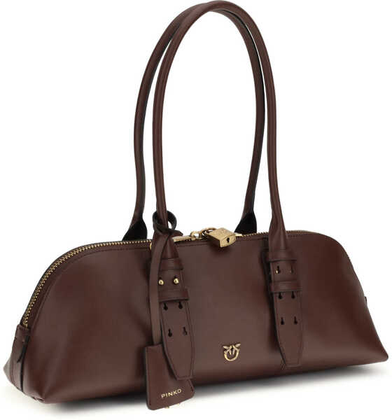 Genti de umar Pinko Large Bowling Baguette Shoulder Bag BURGUNDY WINE-ANTIQUE GOLD Femei (BM 19701356) 2