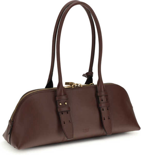 Genti de umar Pinko Large Bowling Baguette Shoulder Bag BURGUNDY WINE-ANTIQUE GOLD Femei (BM 19701356) 3