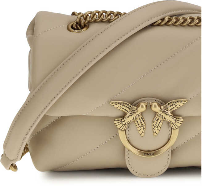 Genti de umar Pinko Love Mini Puff Shoulder Bag BEIGE-GRIGIO FUMO-ANTIQUE GOLD Femei (BM 19701392) 4