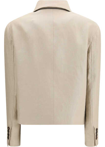 Jachete Brunello Cucinelli Linen Jacket PALE OAK Femei (BM 19701395) 2