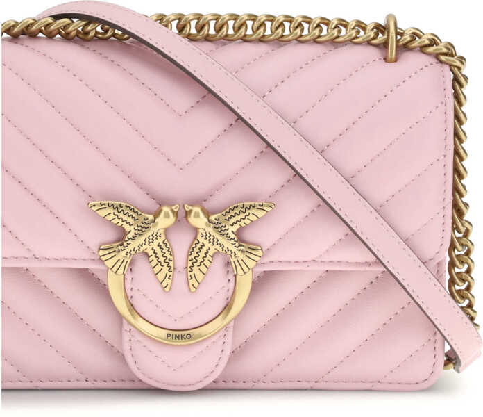 Genti de umar Pinko Mini Love Shoulder Bag ROSA CHIARO-ANTIQUE GOLD Femei (BM 19701416) 4