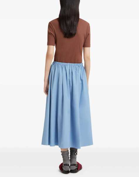 Fuste Marni Poplin Drawstring Skirt SKY Femei (BM 19701419) 4