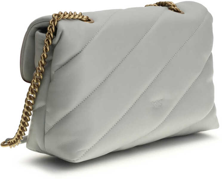 Genti de umar Pinko Love Classic leather Shoulder Bag GRIGIO PERLA-ANTIQUE GOLD Femei (BM 19701434) 3