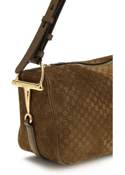 Genti de mana Gucci Half Horsebit Shoulder Bag PEPPER BROWN/PEP.BR Femei (BM 19701452) 4