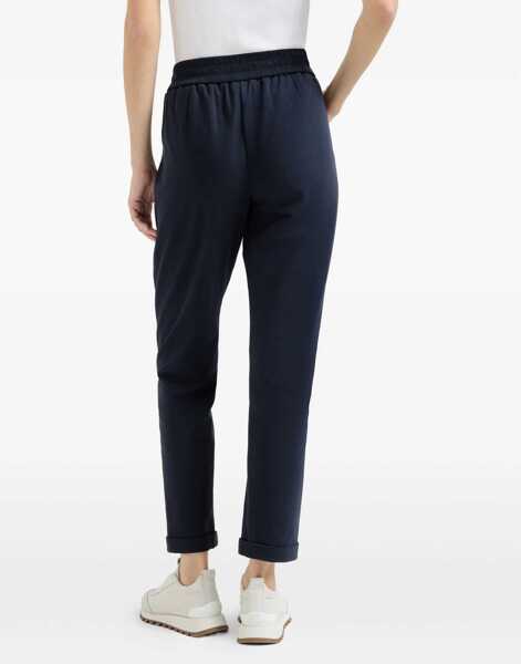 Pantaloni casual Brunello Cucinelli Track stretch-fleece Trousers with monili detailing ABISSO Femei (BM 19701458) 5