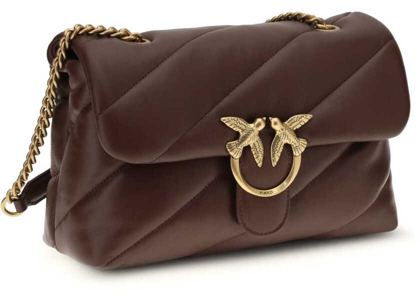 Genti de umar Pinko Love Classic leather Shoulder Bag ROSSO VINO-ANTIQUE GOLD Femei (BM 19701461) 2