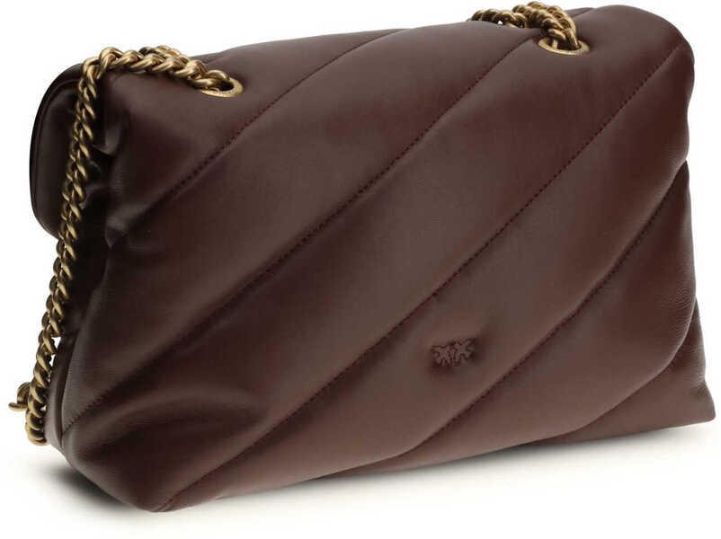 Genti de umar Pinko Love Classic leather Shoulder Bag ROSSO VINO-ANTIQUE GOLD Femei (BM 19701461) 3