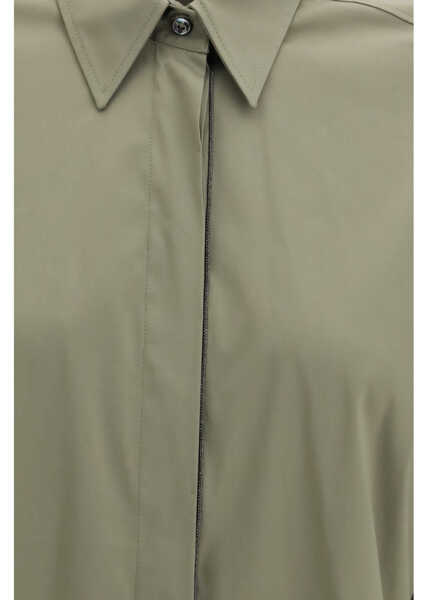 Camasi casual Brunello Cucinelli Shiny monili Shirt EUCALIPTO Femei (BM 19701464) 3