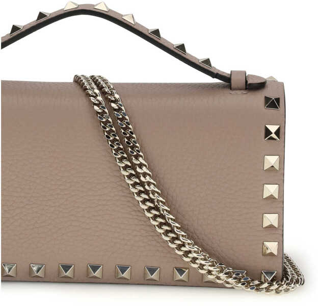 Portofele Valentino Garavani WALLET W/STRAP  ROCKSTUD  VITELLO STAM POUDRE Femei (BM 19701467) 4