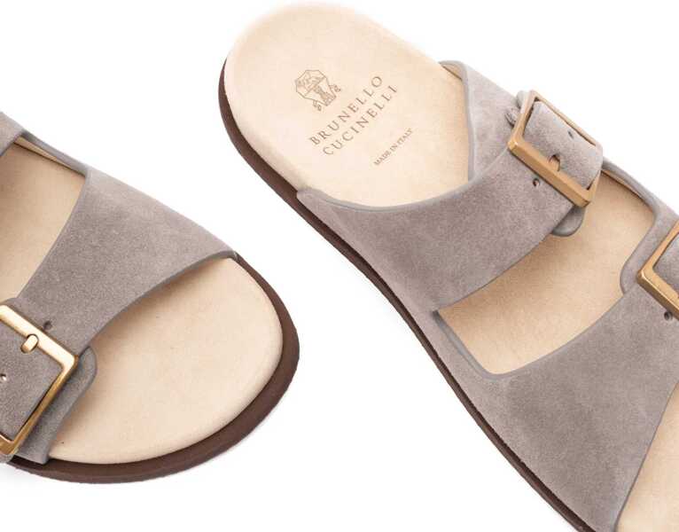 Sandale Brunello Cucinelli Suede Sandals NEBBIACAMEL Barbati (BM 19701494) 5