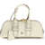 Pinko BOWLING BAG BAGUETTE VITELLO MORBIDO BIANCO SETA-ANTIQUE GOLD