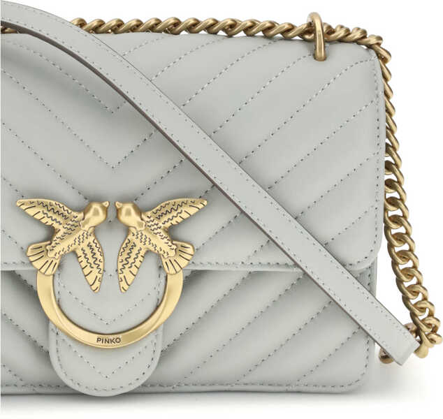 Genti de umar Pinko Mini Love Shoulder Bag GRIGIO PERLA-ANTIQUE GOLD Femei (BM 19701530) 4