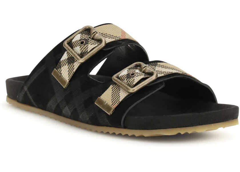 Sandale Burberry Check suede Urchin Sandals BLACK Barbati (BM 19701533) 2