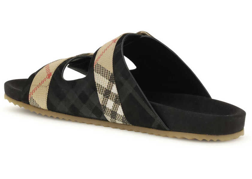 Sandale Burberry Check suede Urchin Sandals BLACK Barbati (BM 19701533) 3