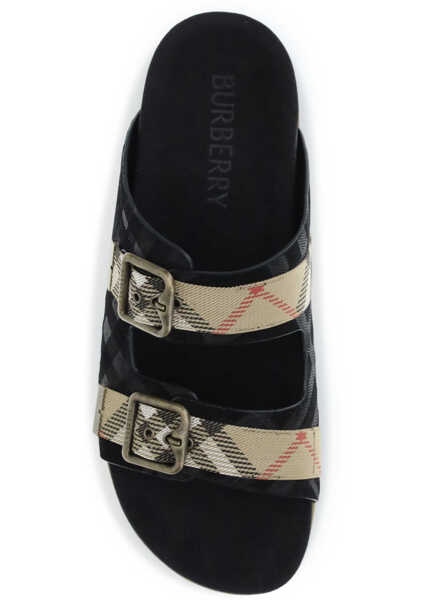 Sandale Burberry Check suede Urchin Sandals BLACK Barbati (BM 19701533) 4