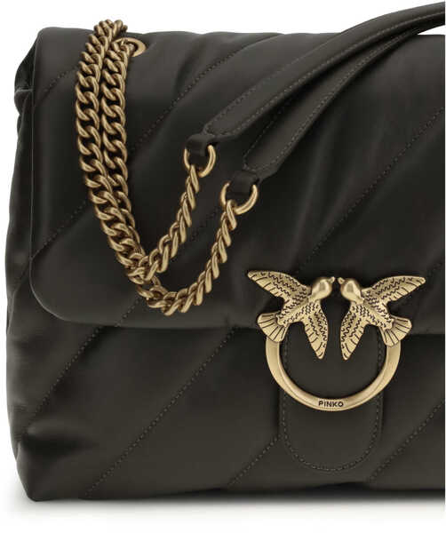 Genti de umar Pinko Love Puff Shoulder Bag VERDE FANGO-ANTIQUE GOLD Femei (BM 19701542) 4