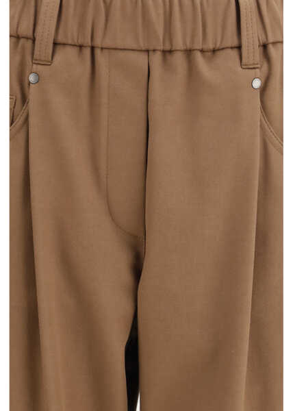 Pantaloni casual Brunello Cucinelli Cotton Trousers CUOIO Femei (BM 19701548) 3
