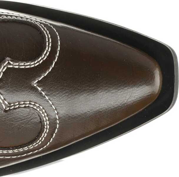 Bocanci casual Ganni Faux-leather texan Boots DARK OLIVE/EGRET Femei (BM 19701551) 5