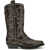 Ganni MID SHAFT EMBROIDERED WESTERN BOOT OLEAT DARK OLIVE/EGRET